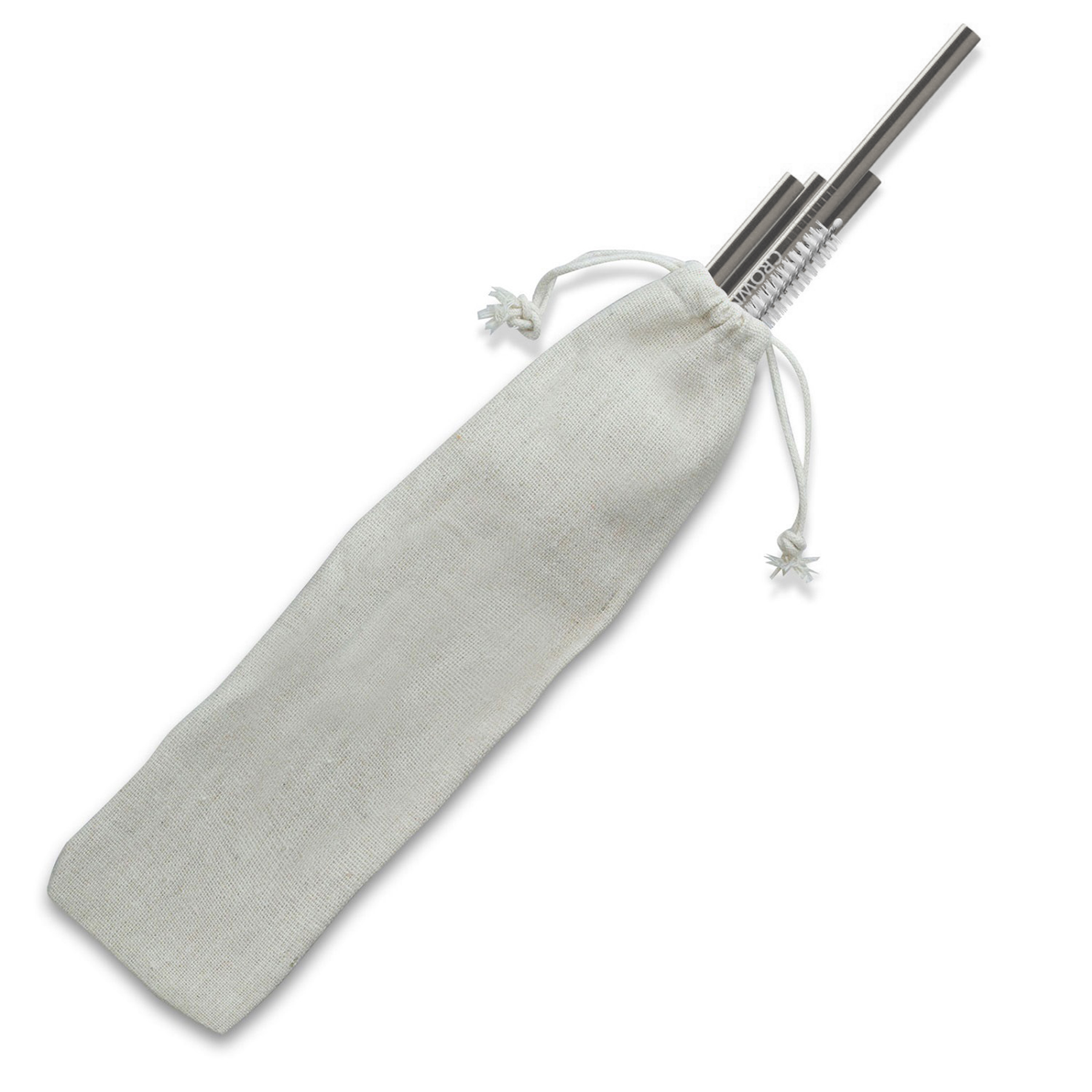 Straight Stainless Steel Straws: Set of 2 in Silver 3
