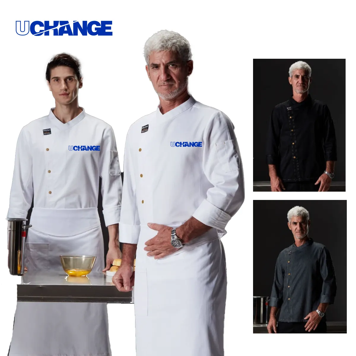 Long Sleeve Chef Jacket With Logo Embroidery 2
