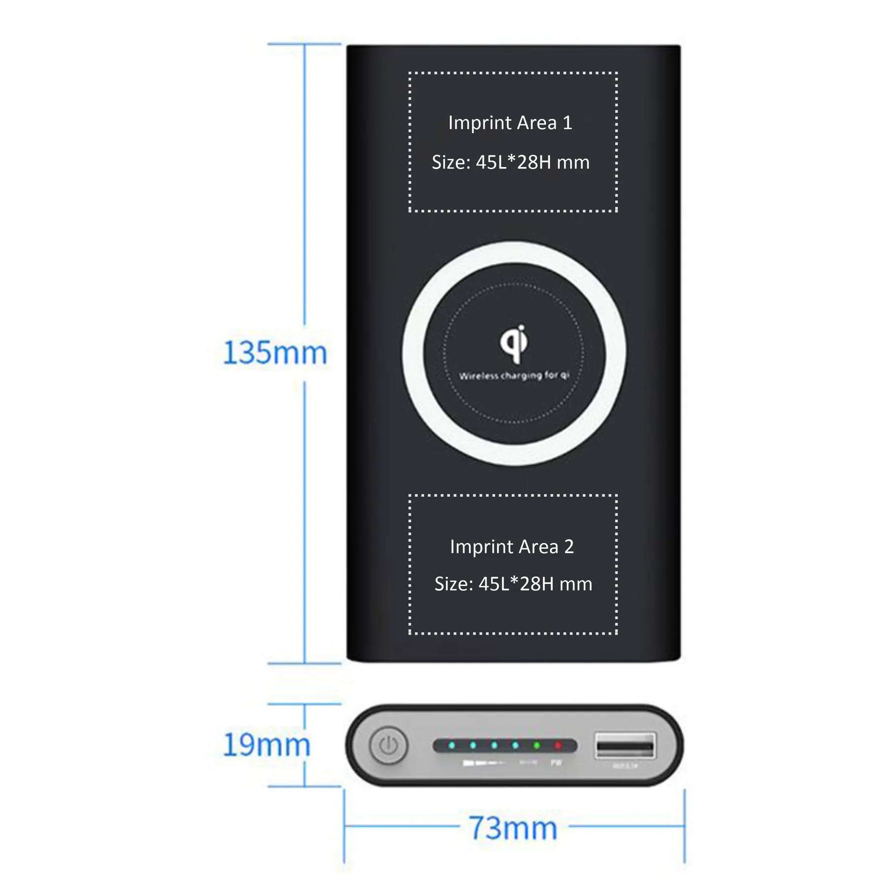Fast Shipping Qi Wireless Phone Charger Power Bank 10000mAh 7