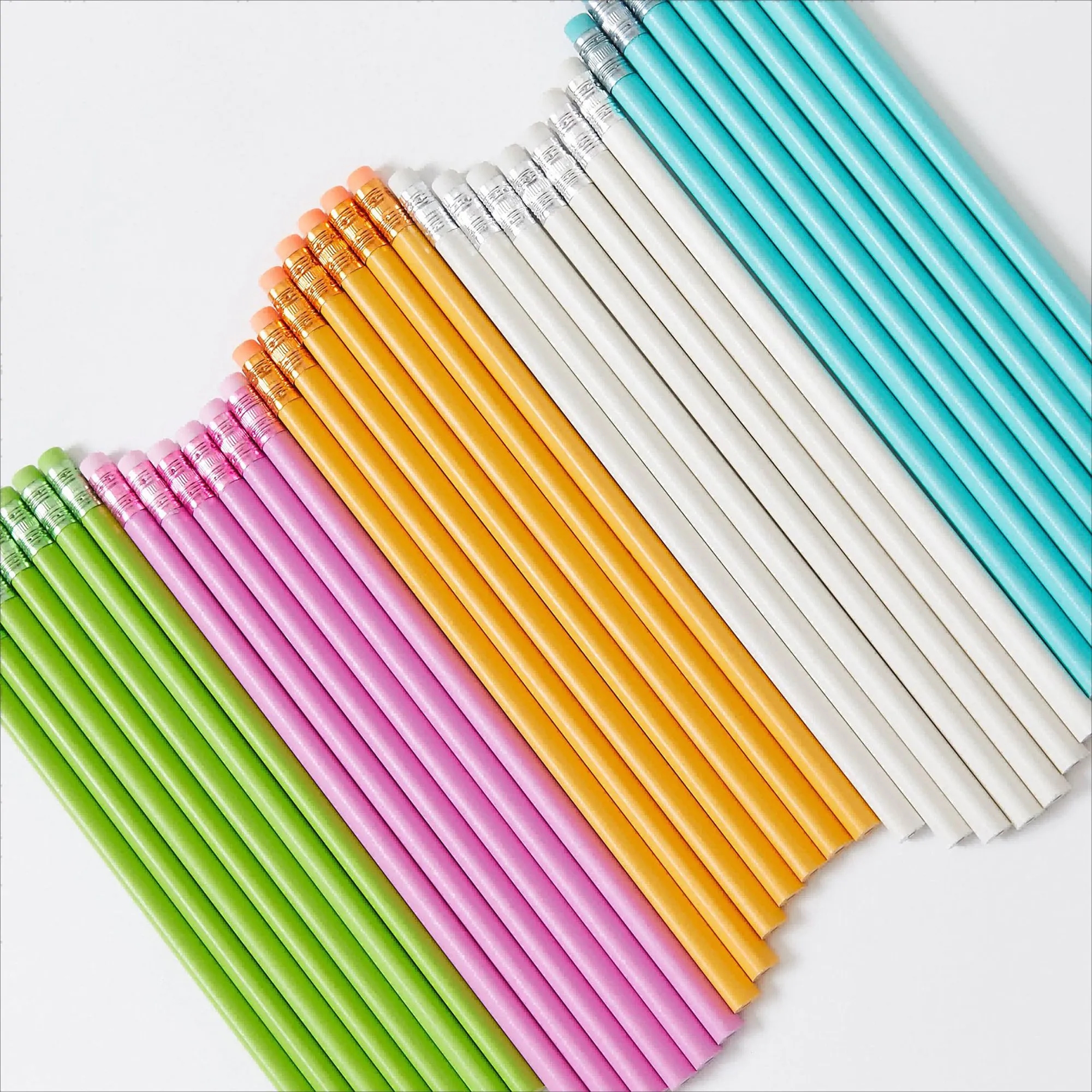 Custom Triangular HB Pencil With Eraser In Pastel Colors 11