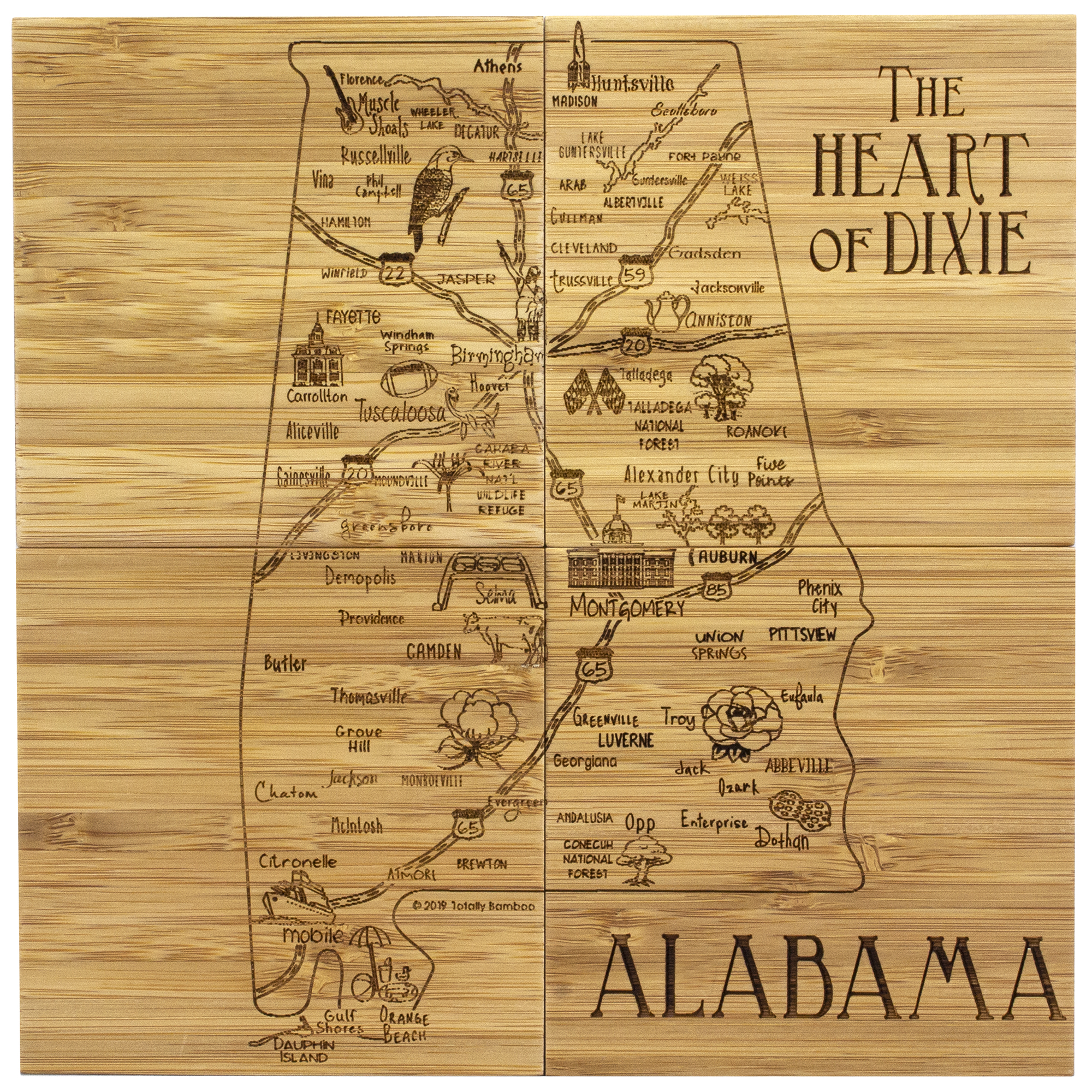 Alabama Puzzle Coaster Set 5