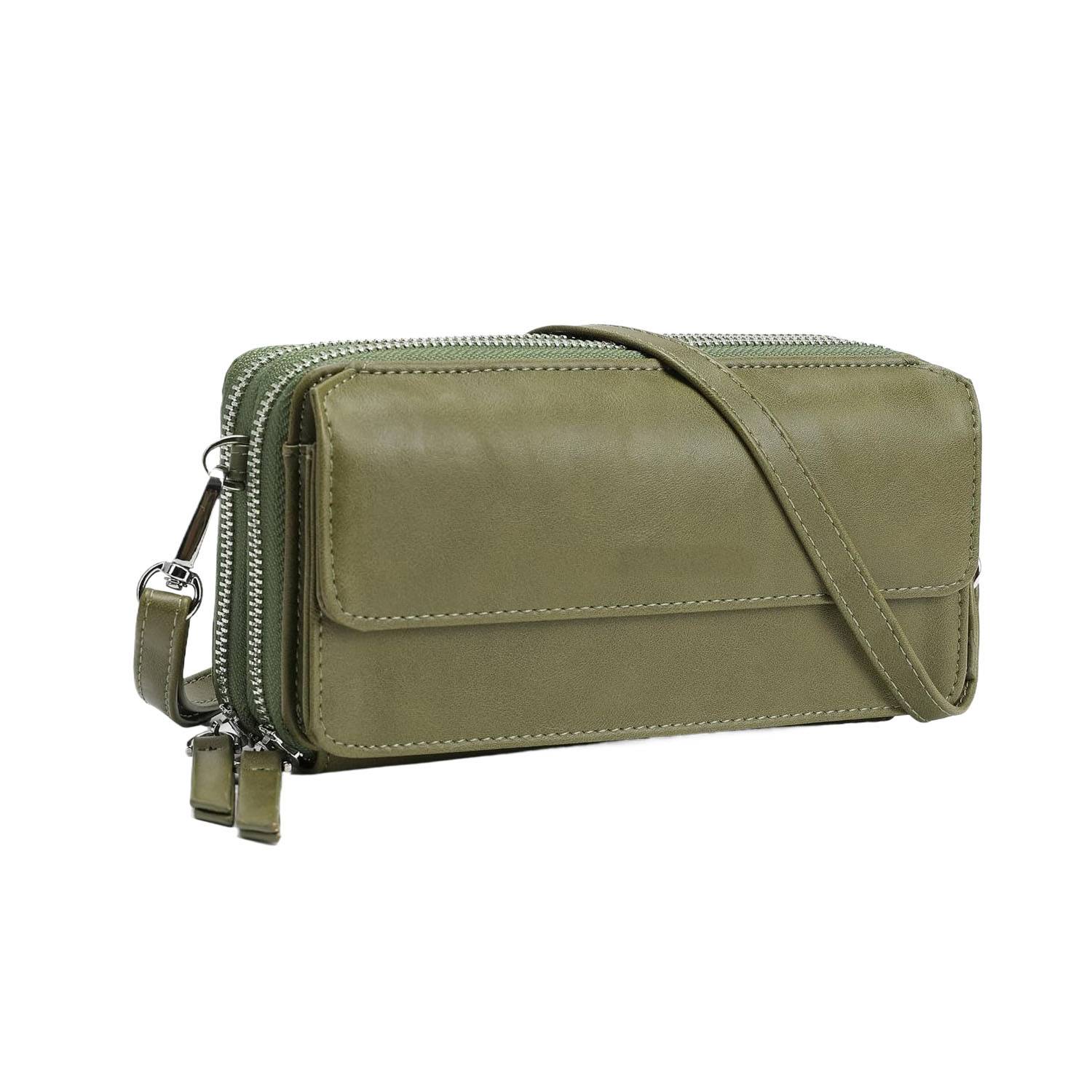 Women Portable RFID PU Leather Crossbody Wallet 5