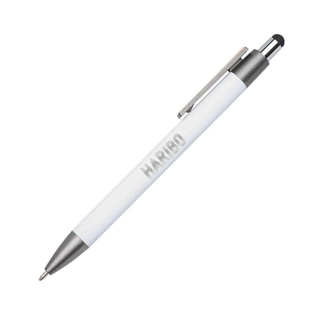 Hughes Aluminum Pen w/Wood Clip & Blue Refill 4