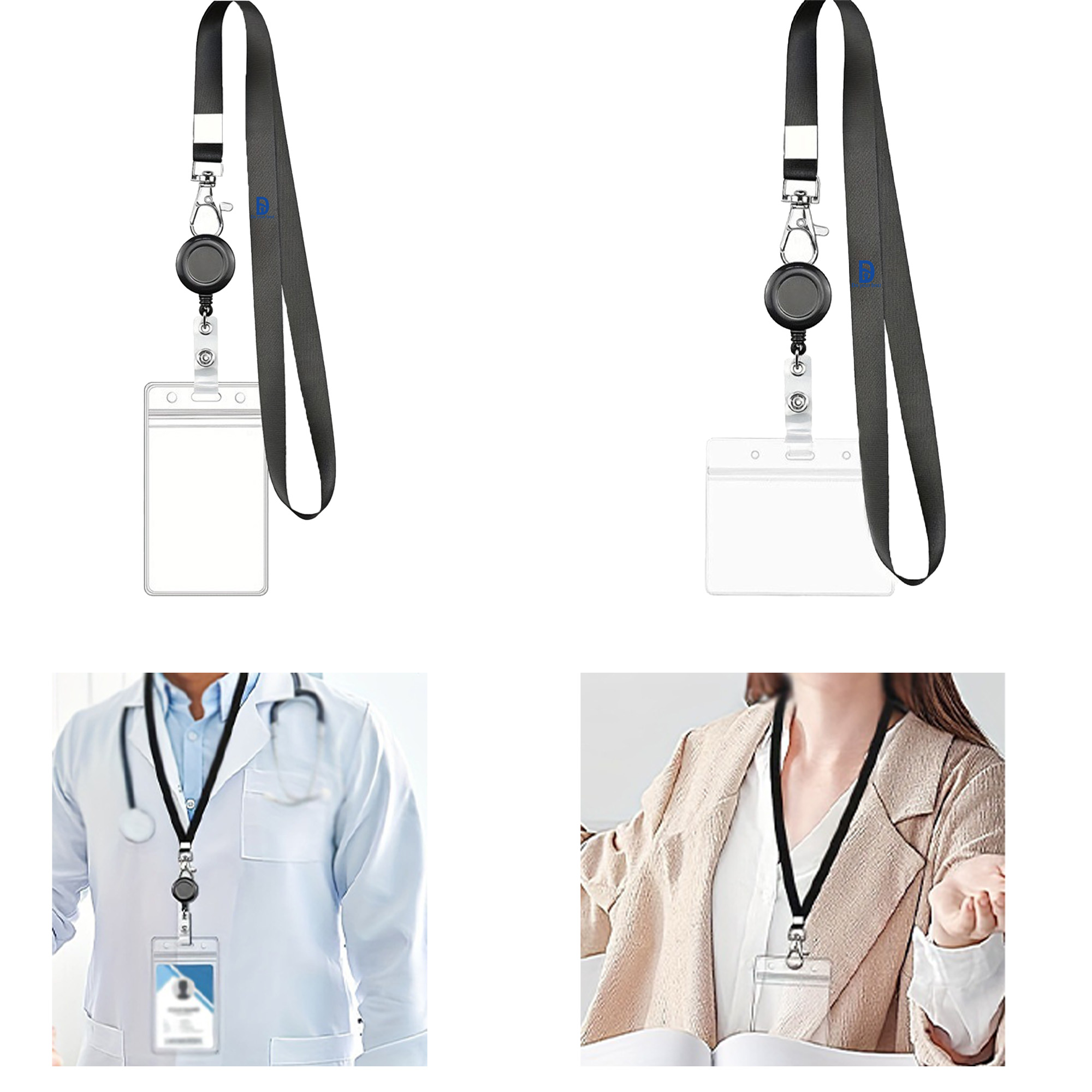 Badge Holder with Adjustable Retractable Lanyard 1
