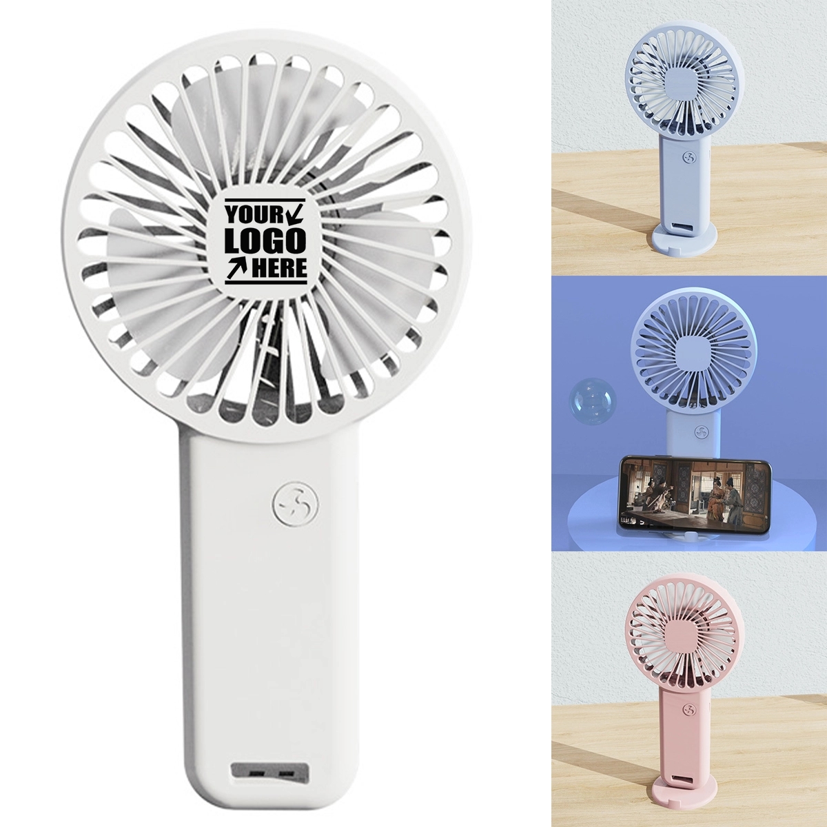 Handheld Desktop Fan With Phone Holder 1
