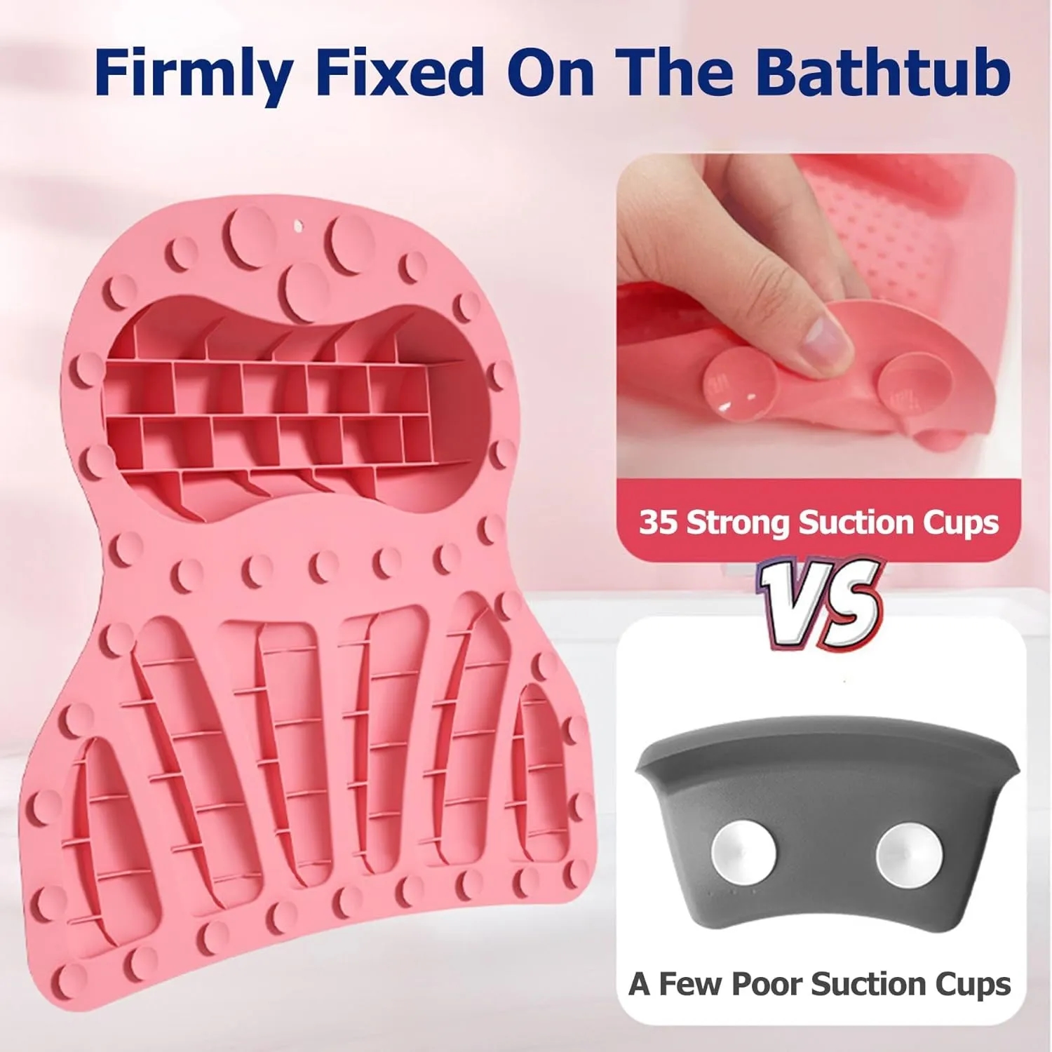 Bathtub Silicone Suction Cup Pillow 5