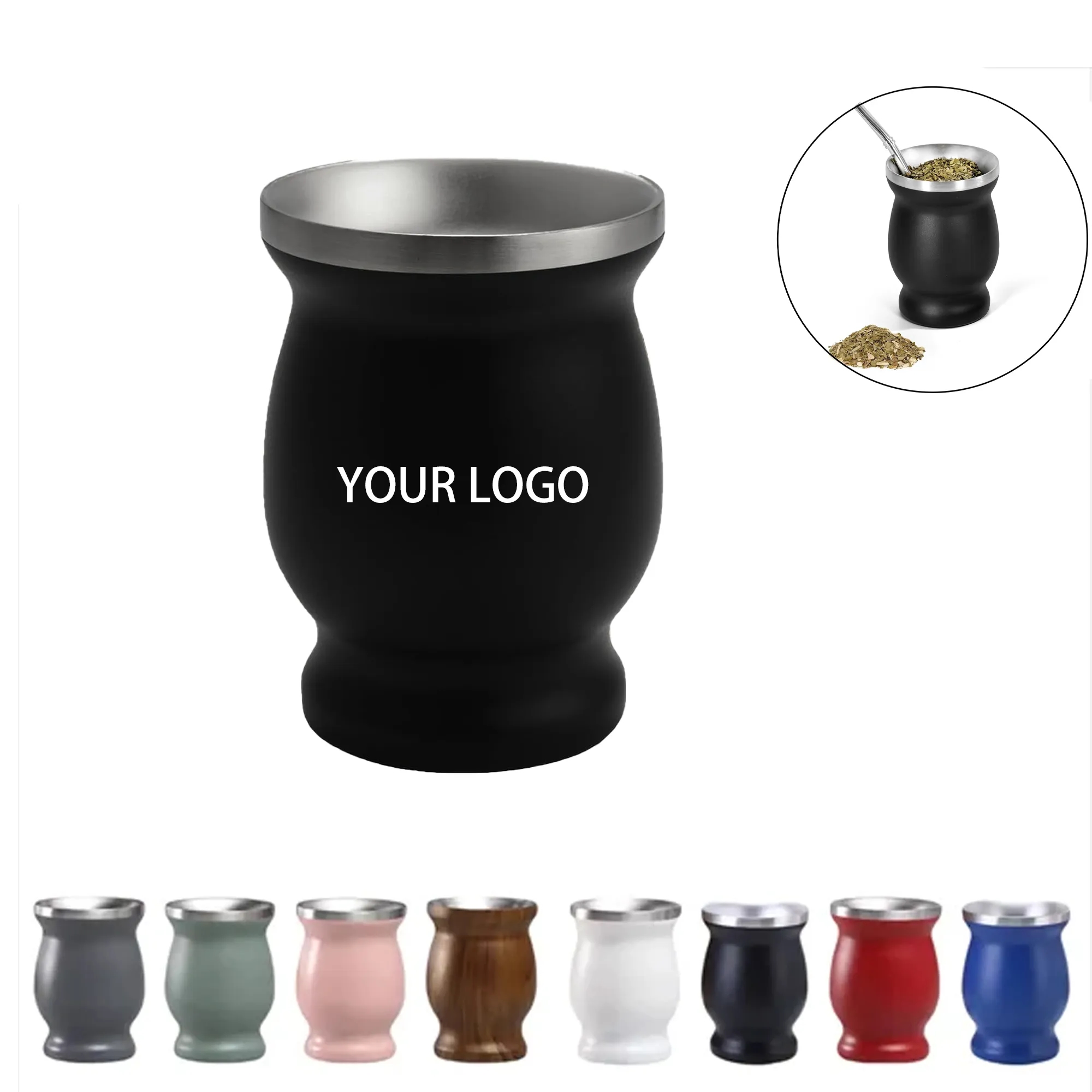 8oz Stainless Steel Yerba Mate Cup 2