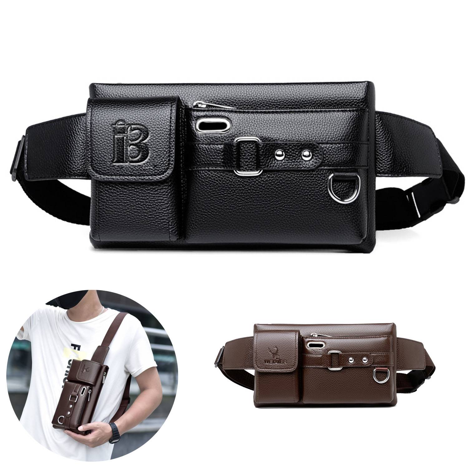 PU Leather Man's Shoulder Bag 1
