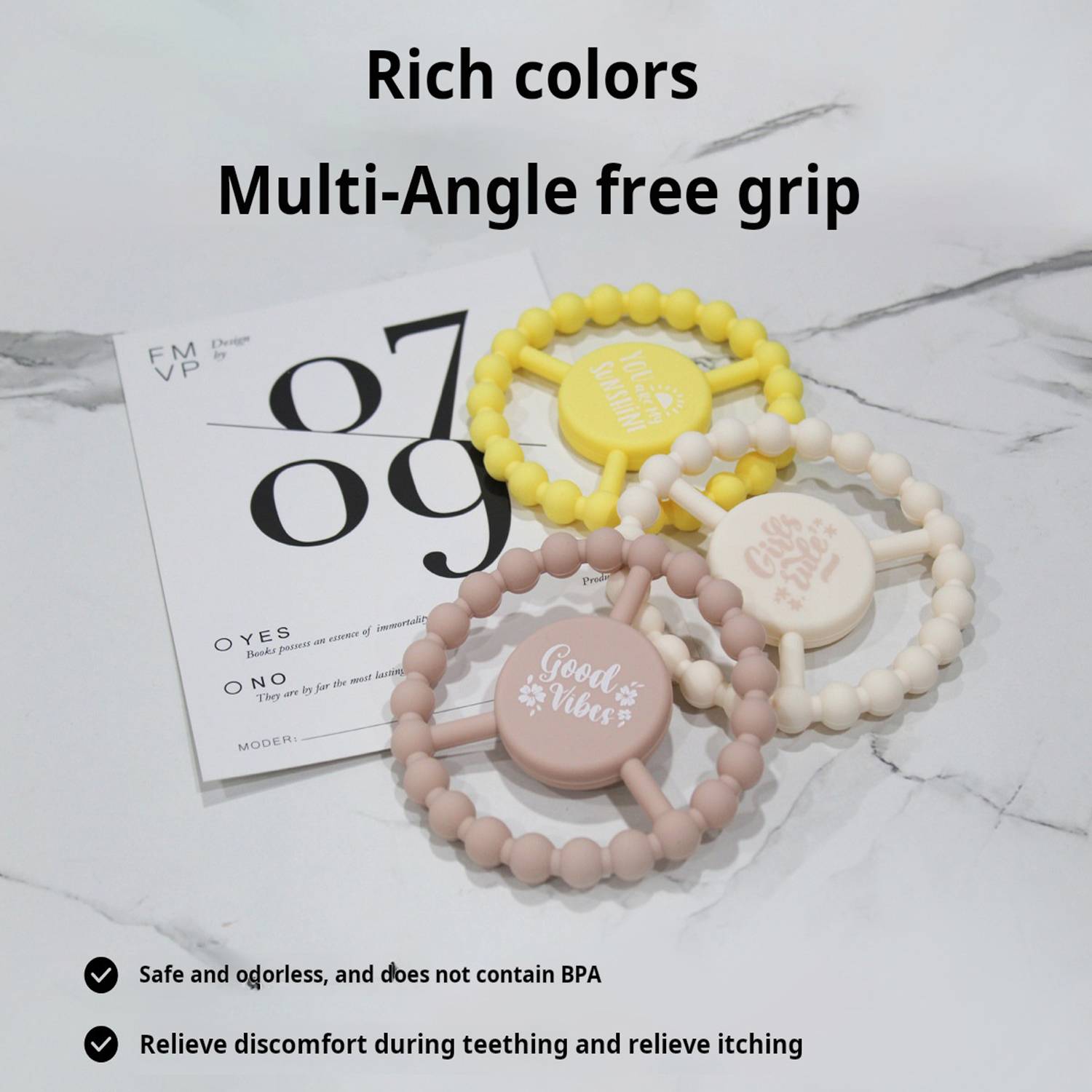 Food-Grade Silicone Teething Ring For Infants In Eruption 3