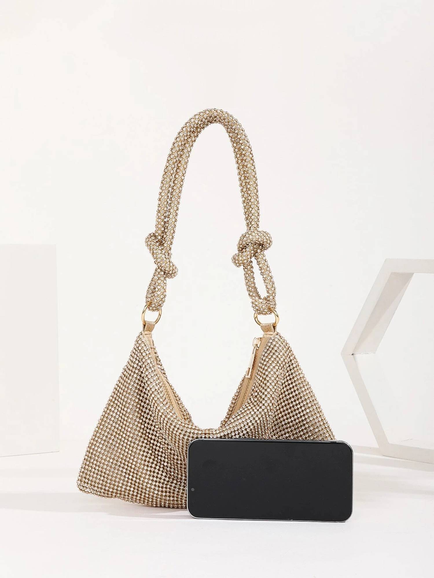 Rhinestone Sparkly Evening Silver Diamond bag 4