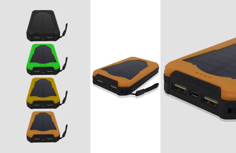 Solar Sport 8,000 Mah Waterproof charger/flashlight 5