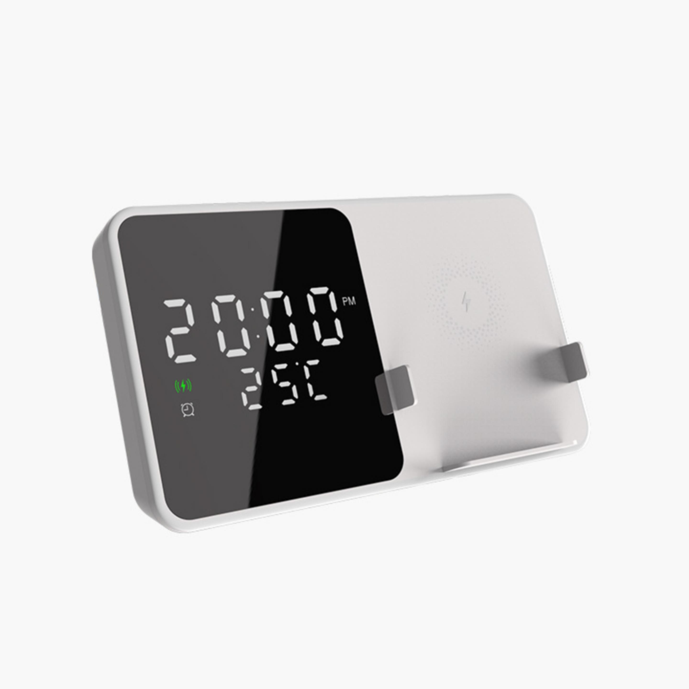 3-in-1 wireless charger with LED digital display clock 2