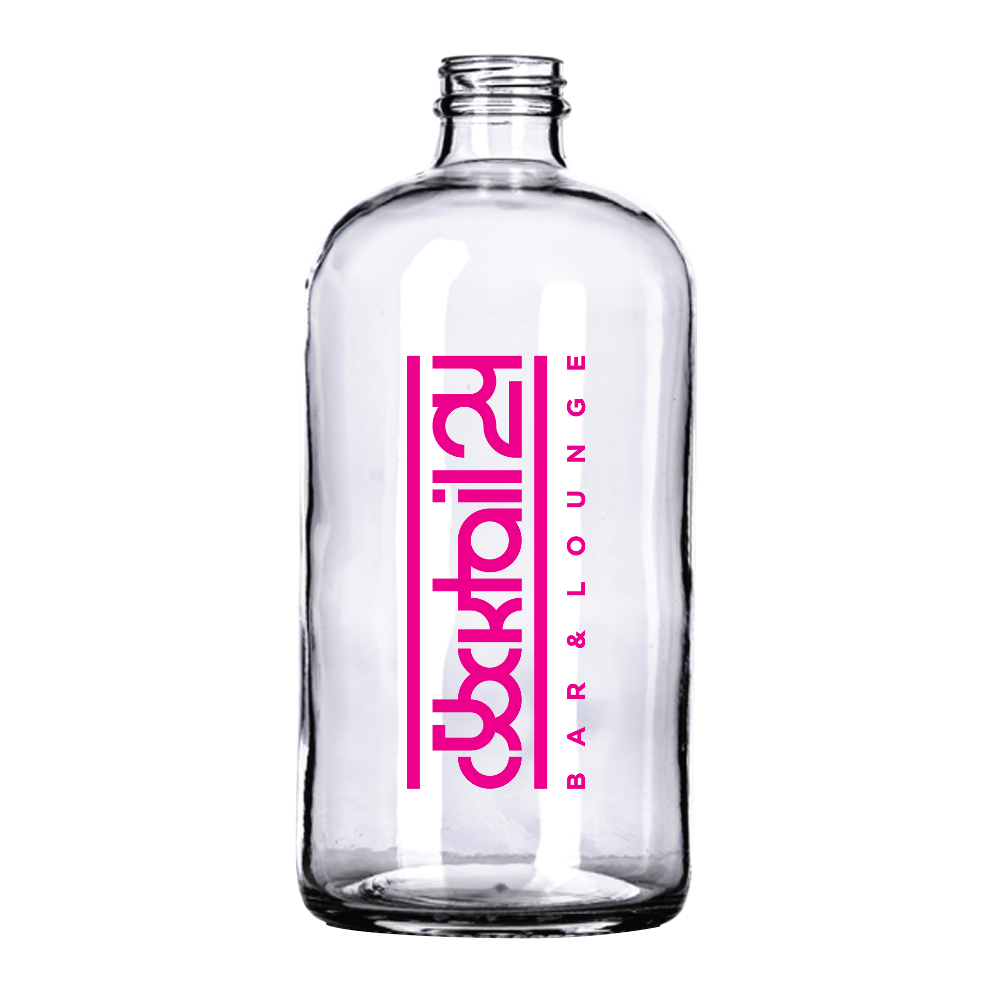 32 oz Clear Boston Round w/o Lids