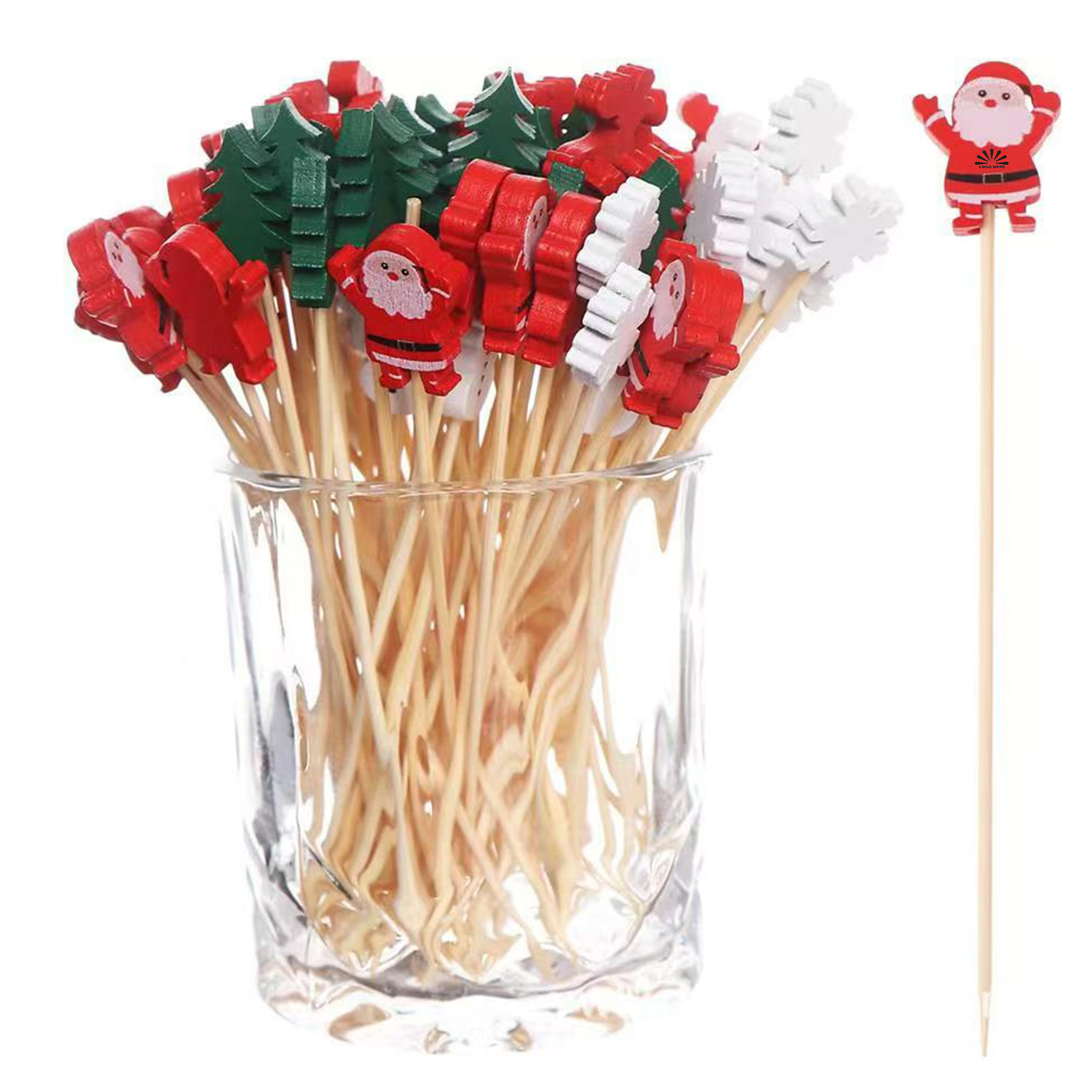 50PCS Festive Bamboo Sticks for Christmas Branding 1