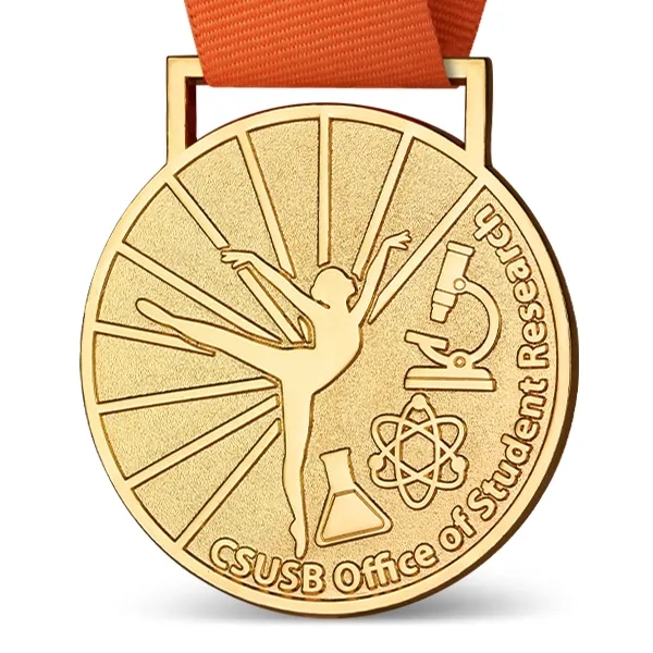 2 1/2" Custom Die Cast Shiny w/Sandblast/Textured Background Medals. 2