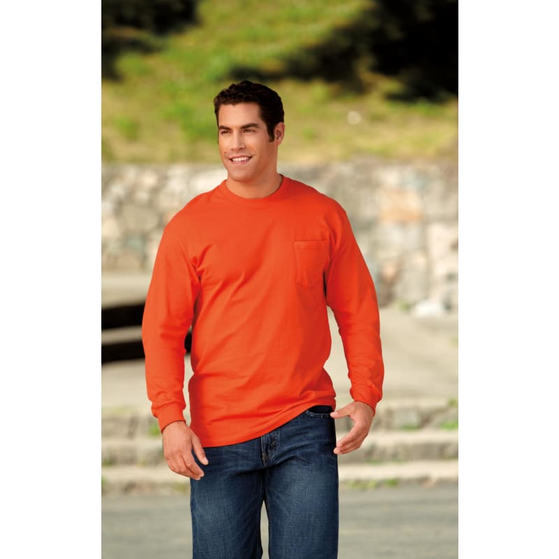 Port & Company Tall Long Sleeve Essential Pocket Tee. 7