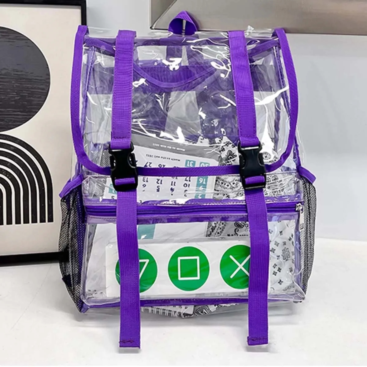 Large Capacity Clear Bags Stadium Approved School Backpacks 7
