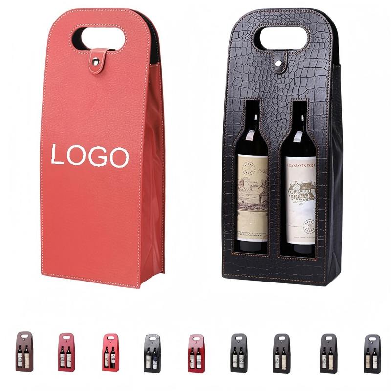 Dual Vegan Leather Wine Bag 2