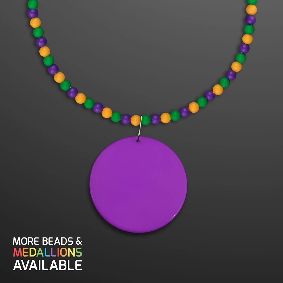 Breakaway Beads for Mardi Gras with Purple Medallion 3