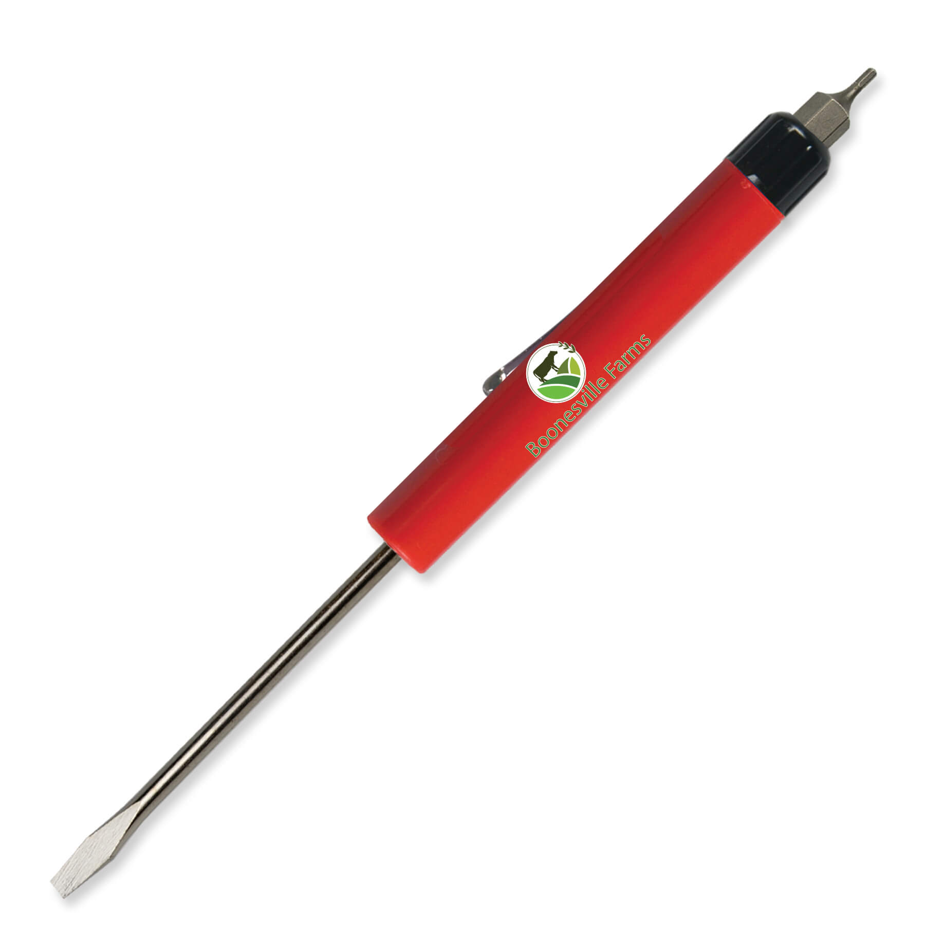 Pocket Screwdriver - 1/8" Flat Tip Blade w/Hex Bit Top 8
