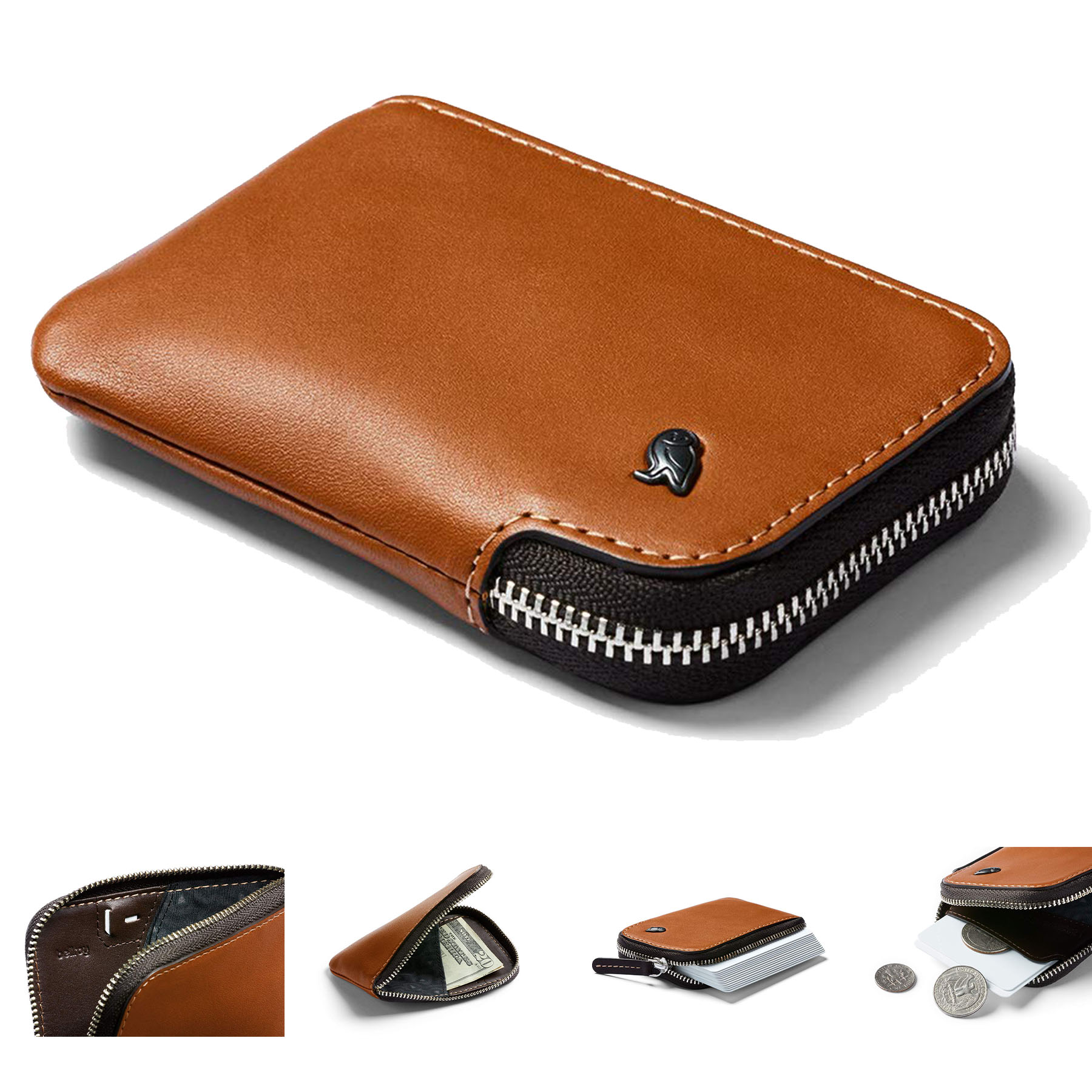 Small Leather Zipper Card Holder Wallet 2
