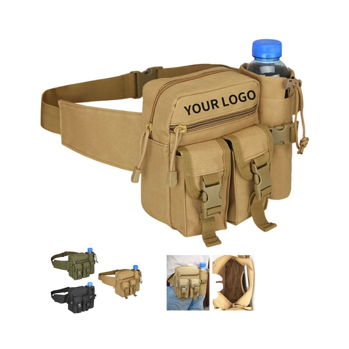 Oxford Waist Bag with Adjustable Belt and Secure Zippers 2