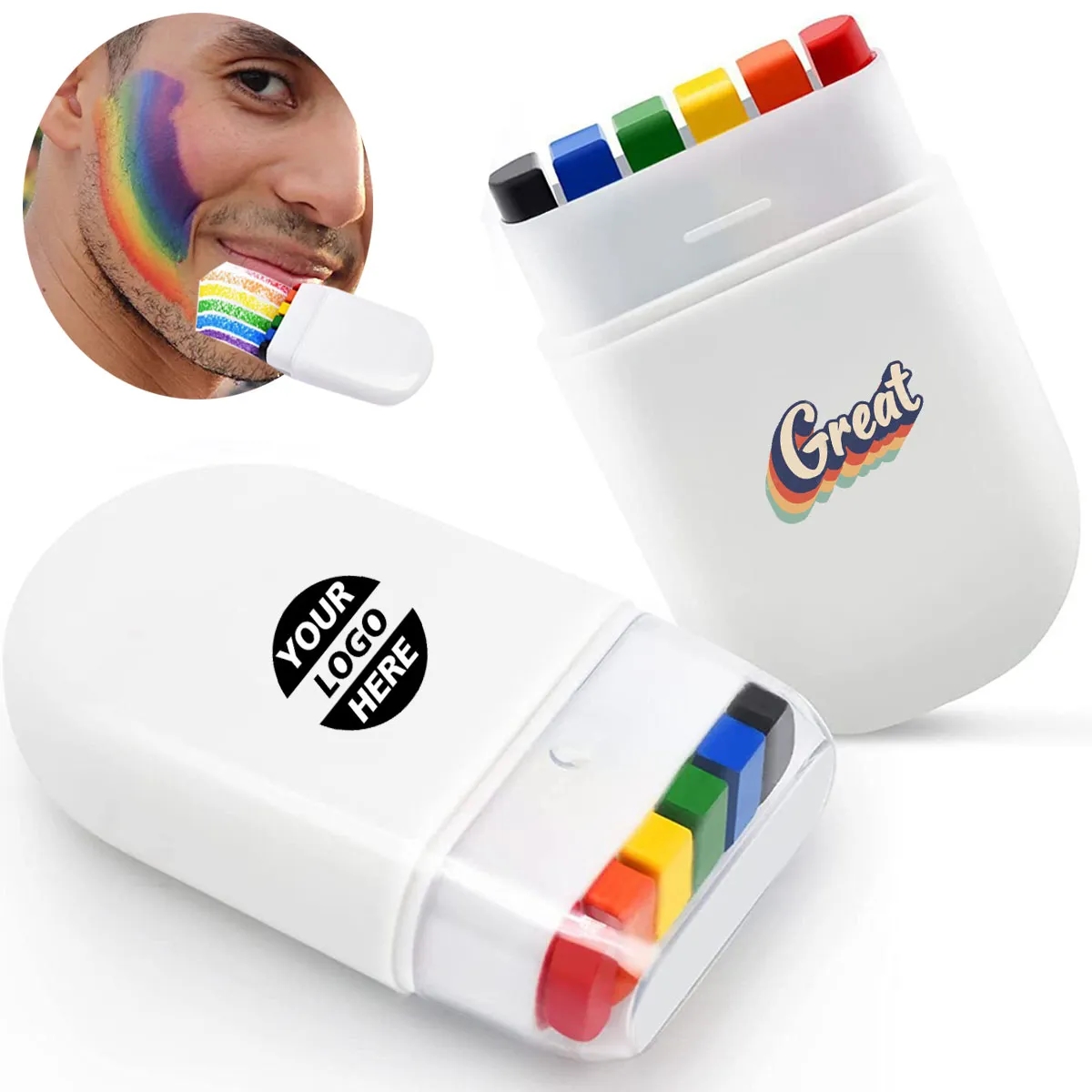 Sports Party Rainbow Face Paint Stick for Celebrating 2