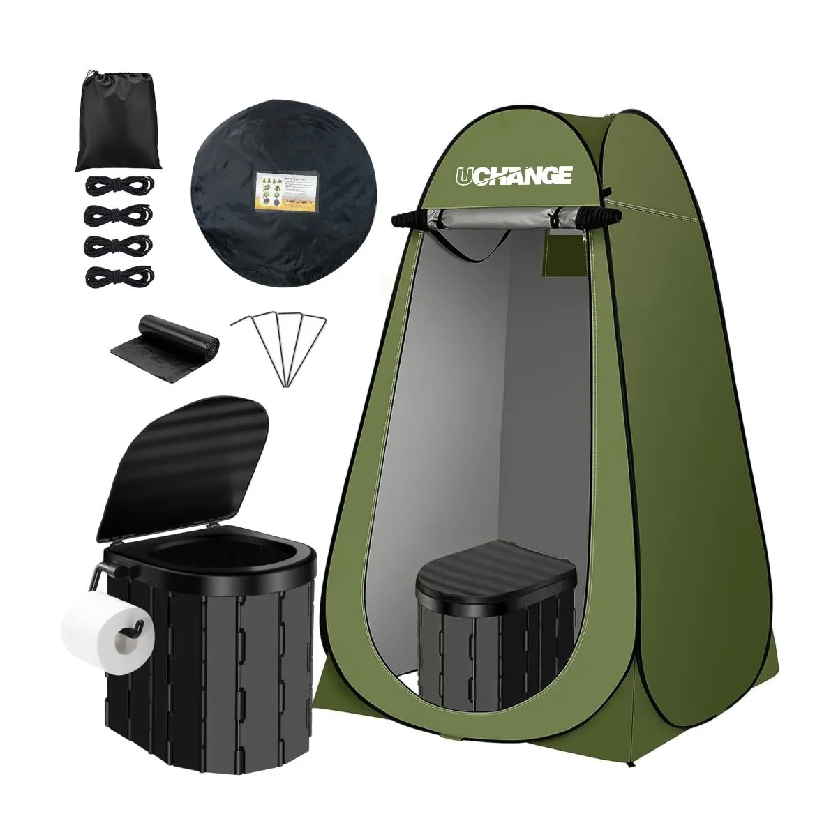 4ft Privacy Shelter Tent With Camping Toilet Set & Backpack 1