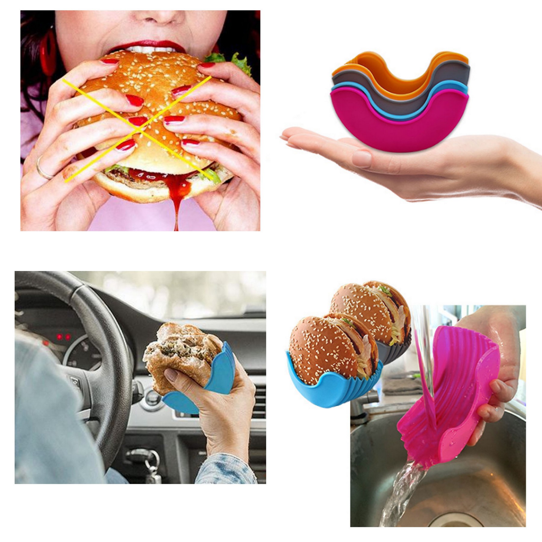 Silicone Burger Holder For Eating 2