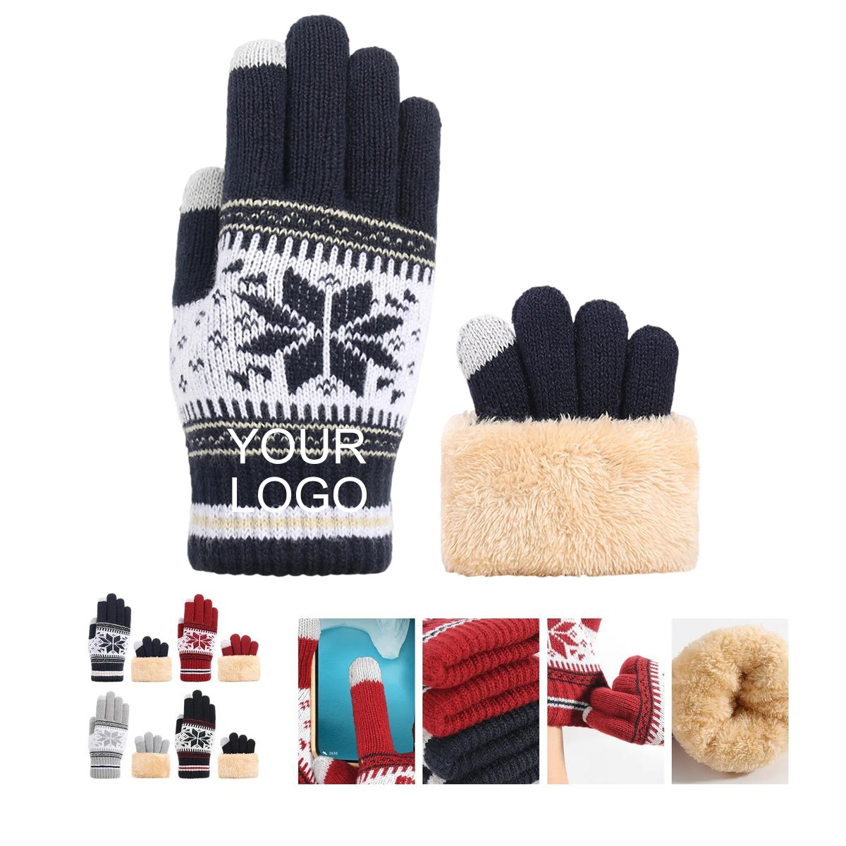 Acrylic Fiber Touchscreen Gloves with Conductive Material for Phones and Tablets 3