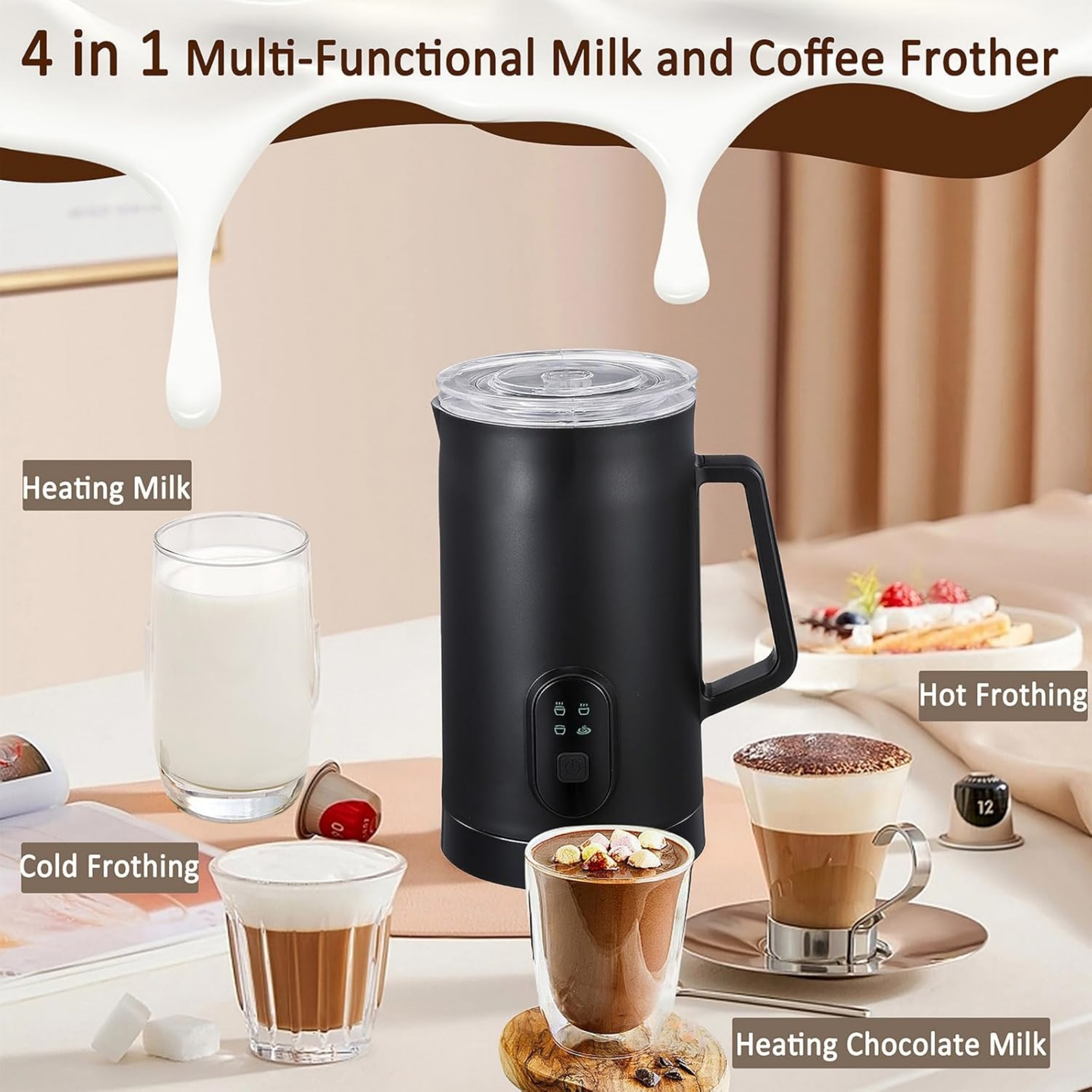 4 in 1 Multi-Functional Milk And Coffee Frother 6