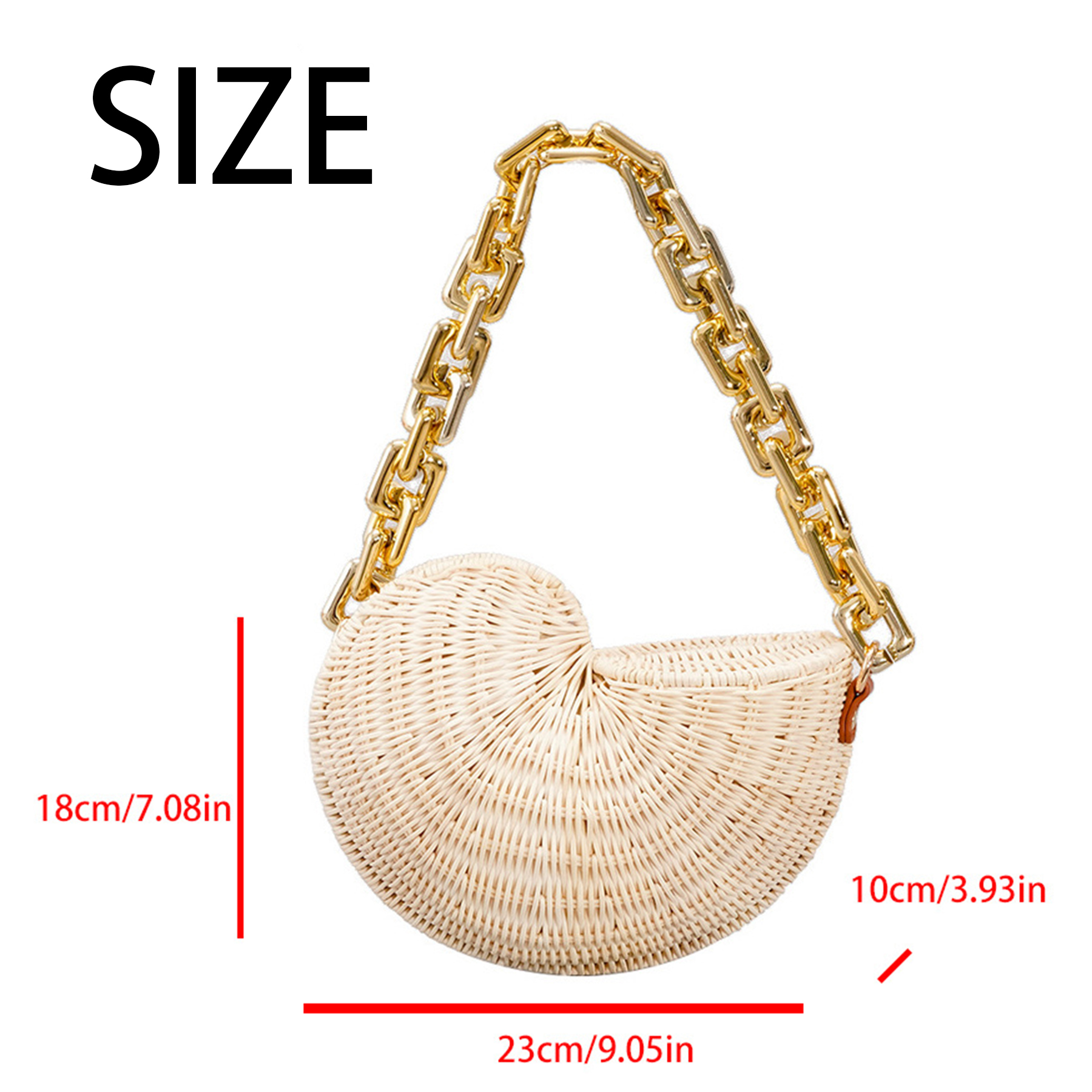 Wood Vintage rattan shell shoulder bag 5