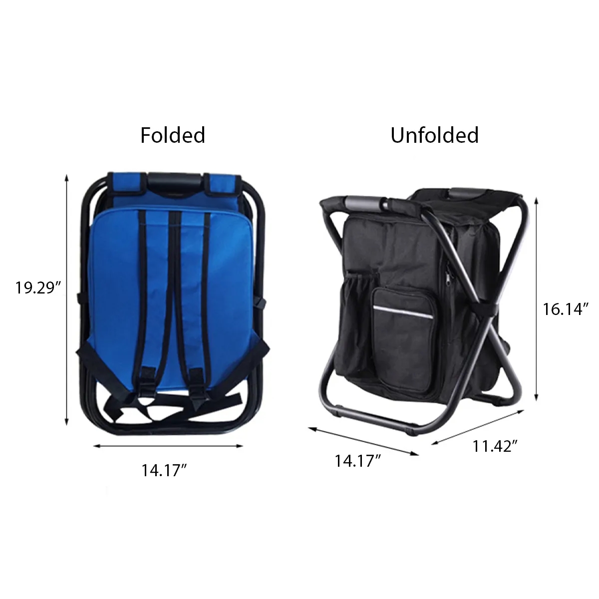 Outdoor Backpack Cooler Fishing Foldable Stool Chair 6