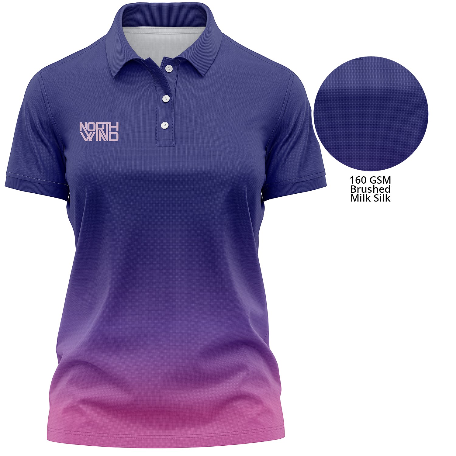 Women's 160 GSM lightweight Brushed Milk Silk Sublimation Short Sleeve Polo shirt 4
