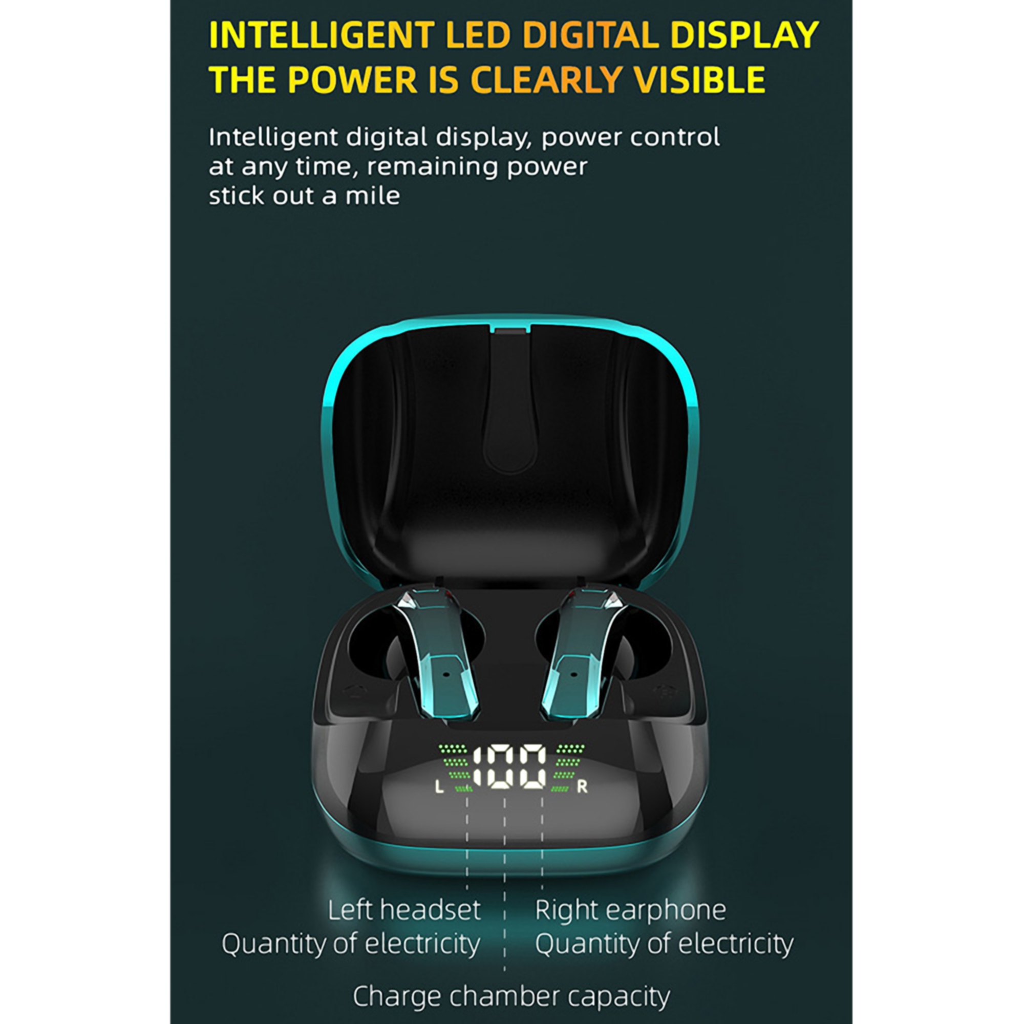 Bluetooth Wireless Earbuds w/Square Charging Case 5