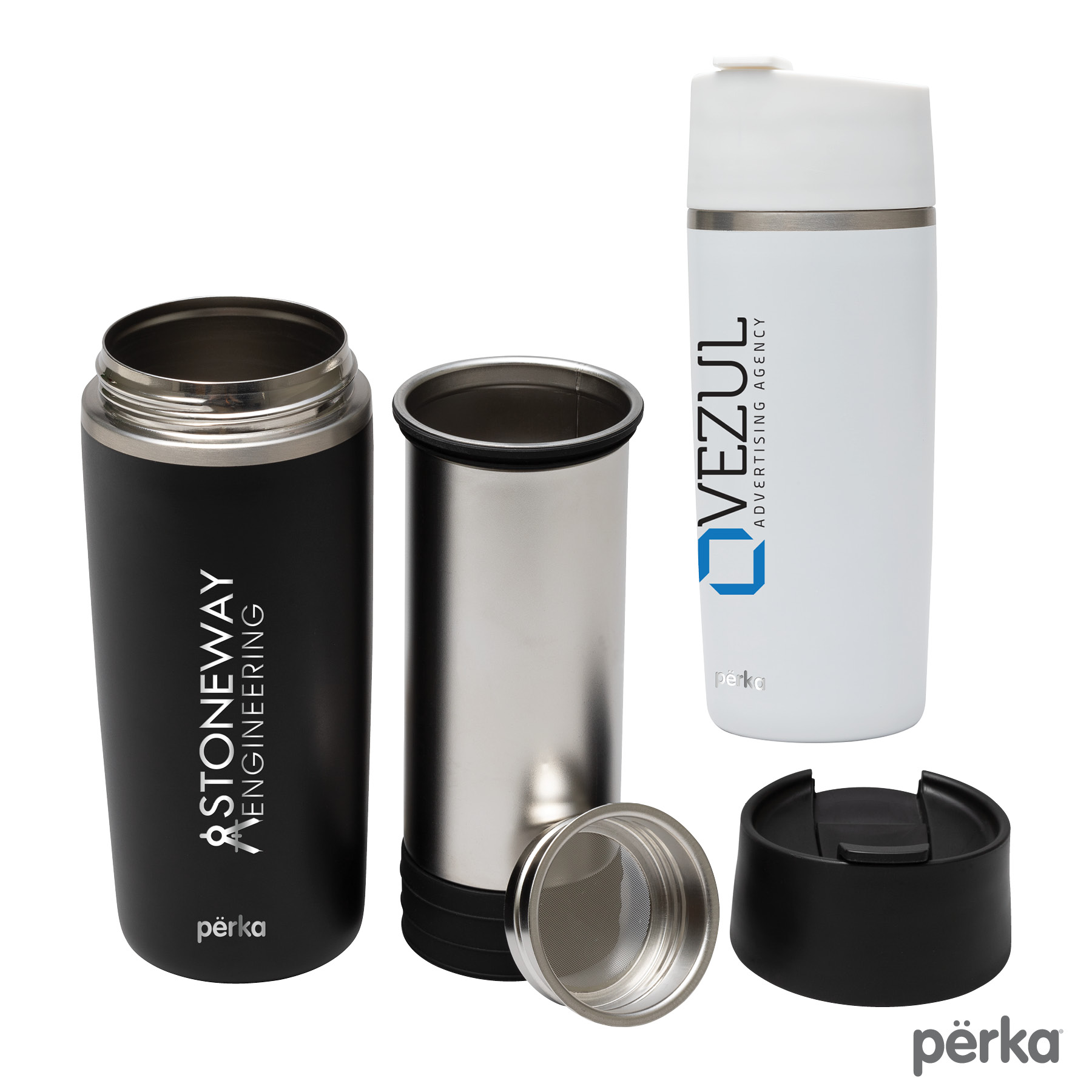 Perka® Macchiato 12 oz. Double Wall Coffee/Tea Press Tumbler 11