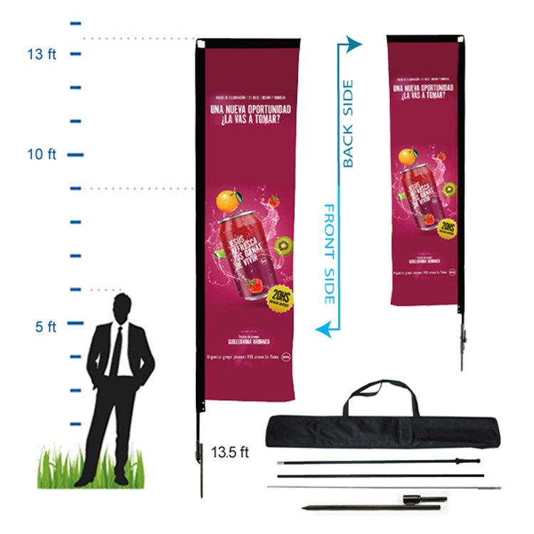 13.5 ft. Rectangle Advertising Flag Kit 4 (Double Sided) 2