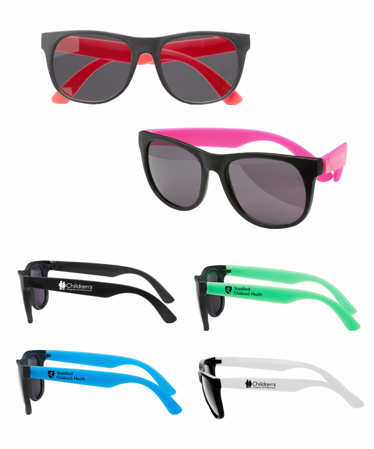 Kid Size Two Tone Sunglasses, custom sunglasses with logo imprint 2