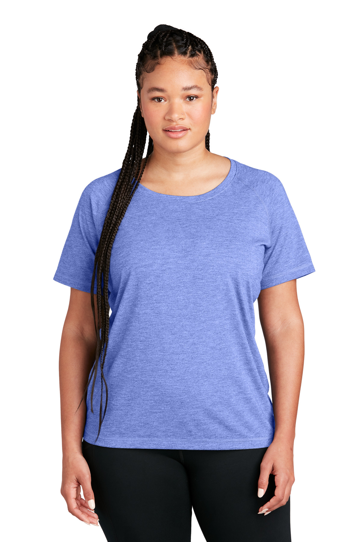 Sport-Tek Women's PosiCharge Tri-Blend Wicking Scoop Neck Raglan Tee. LST400 9