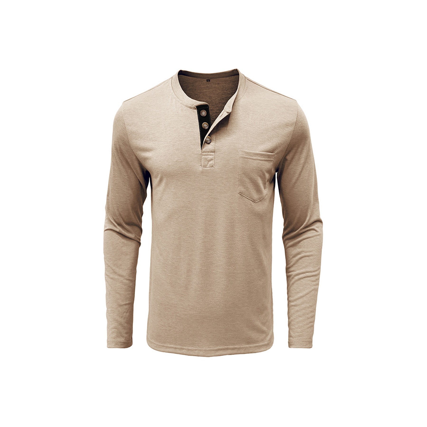 Men 3 Button Long Sleeve Shirt 4