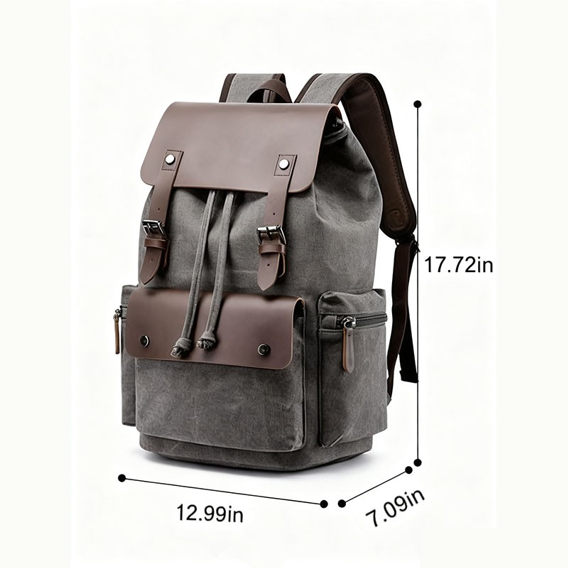 High Capacity Canvas Vintage Backpack 2