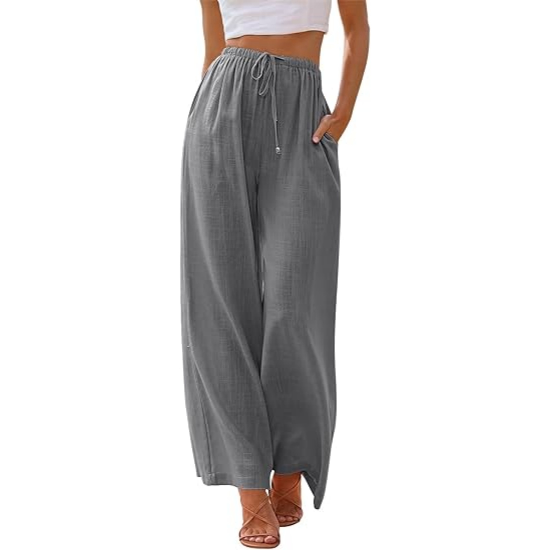 Women's Linen Summer Palazzo Pants 22