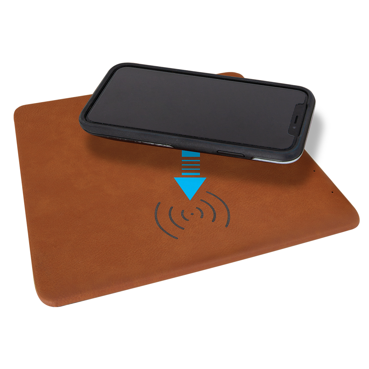 Black/Gold Leatherette Phone Charging Mat 2