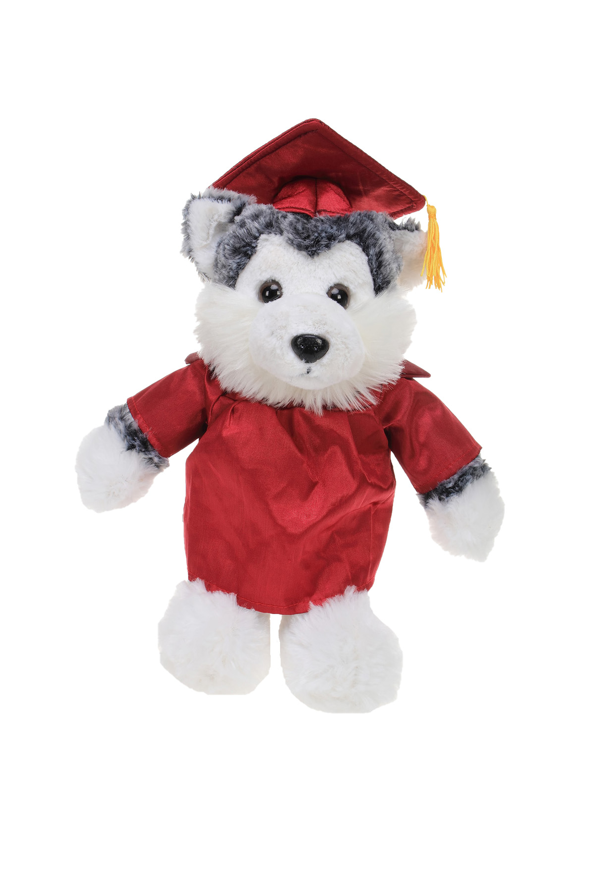 Soft Plush Husky in Graduation Cap & Gown Stuffed Animal 1