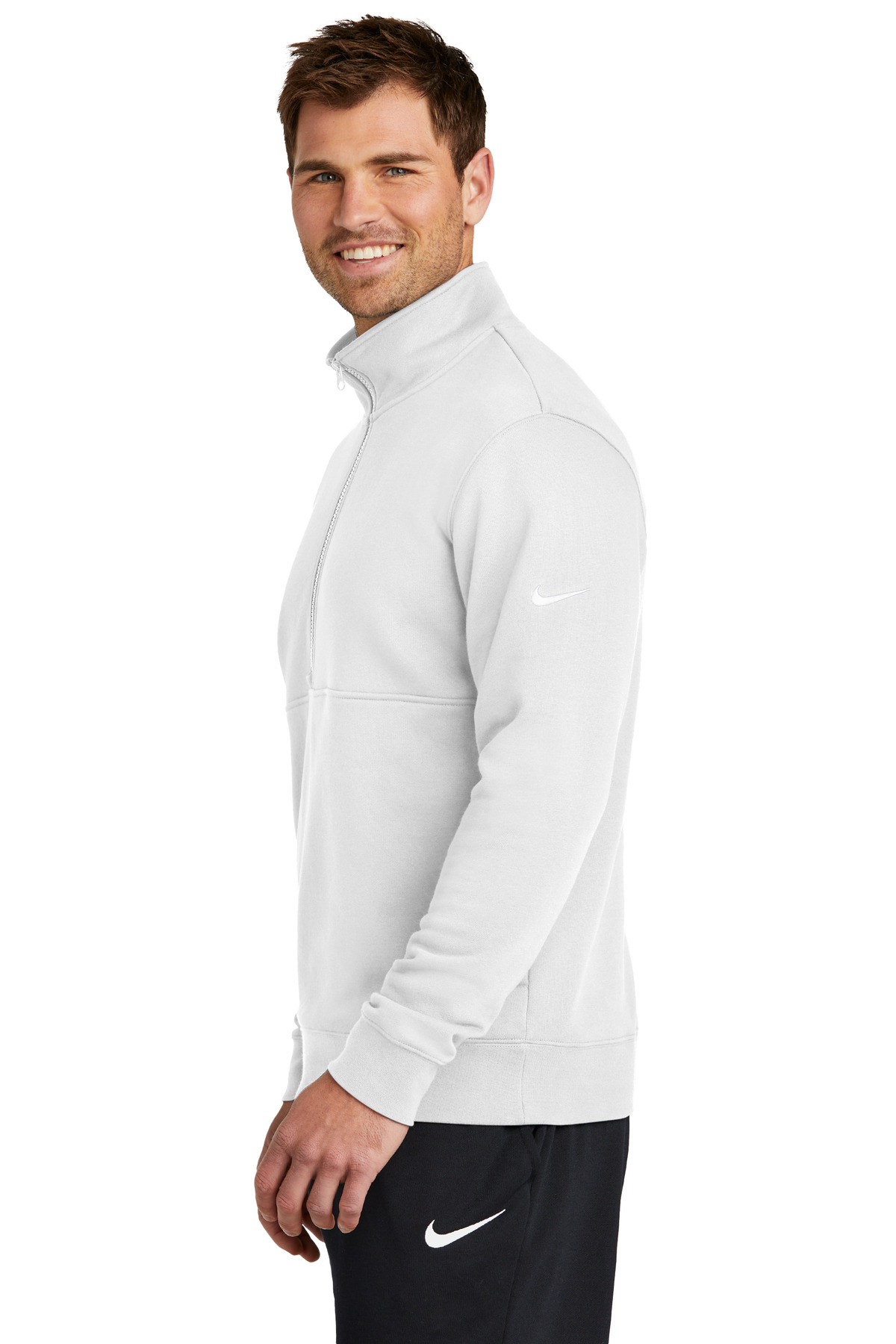 Nike Club Fleece Sleeve Swoosh 1/2-Zip NKDX6718, custom hoodie or sweatshirt with logo imprint 44