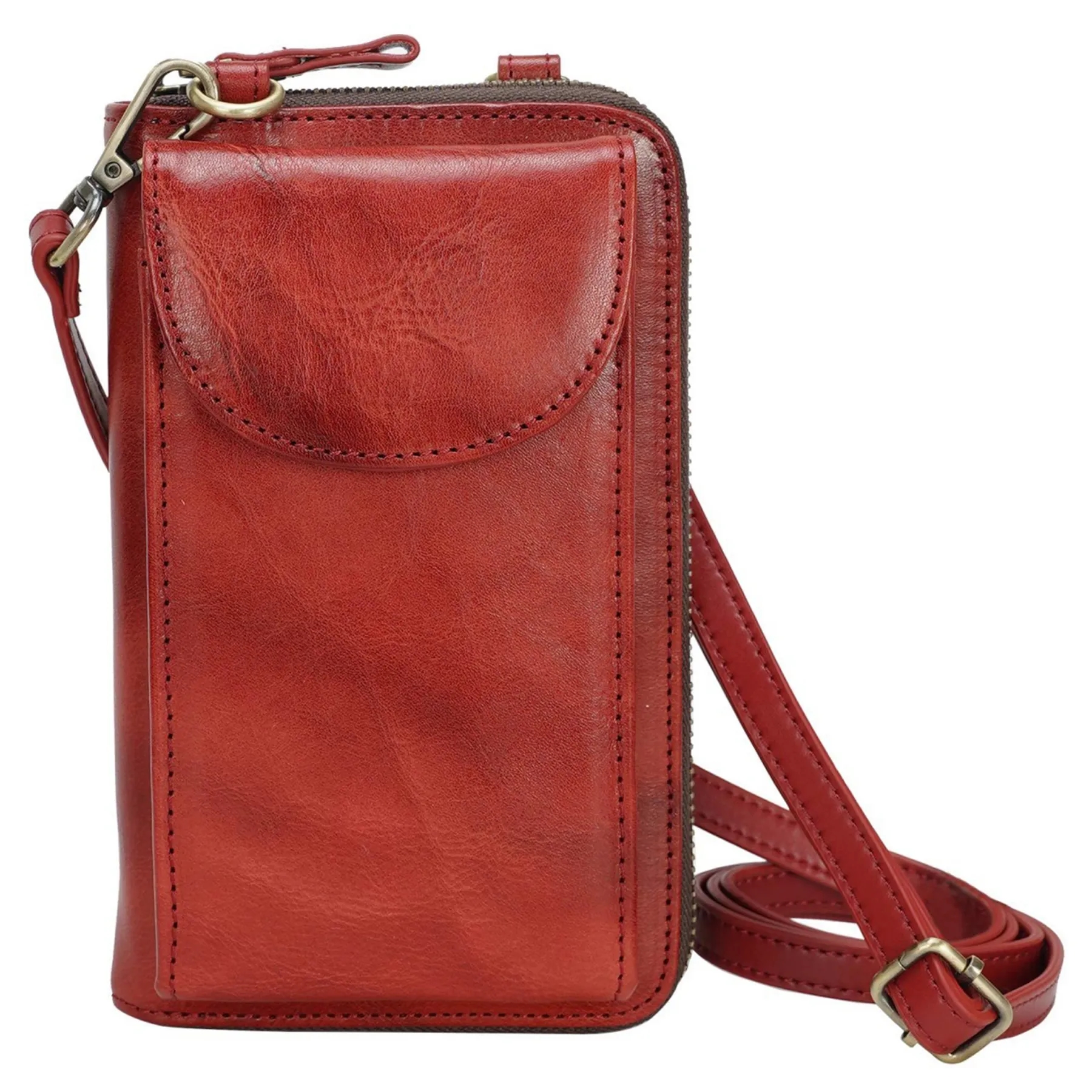 Leather buckle zipper multifunctional shoulder bag 6