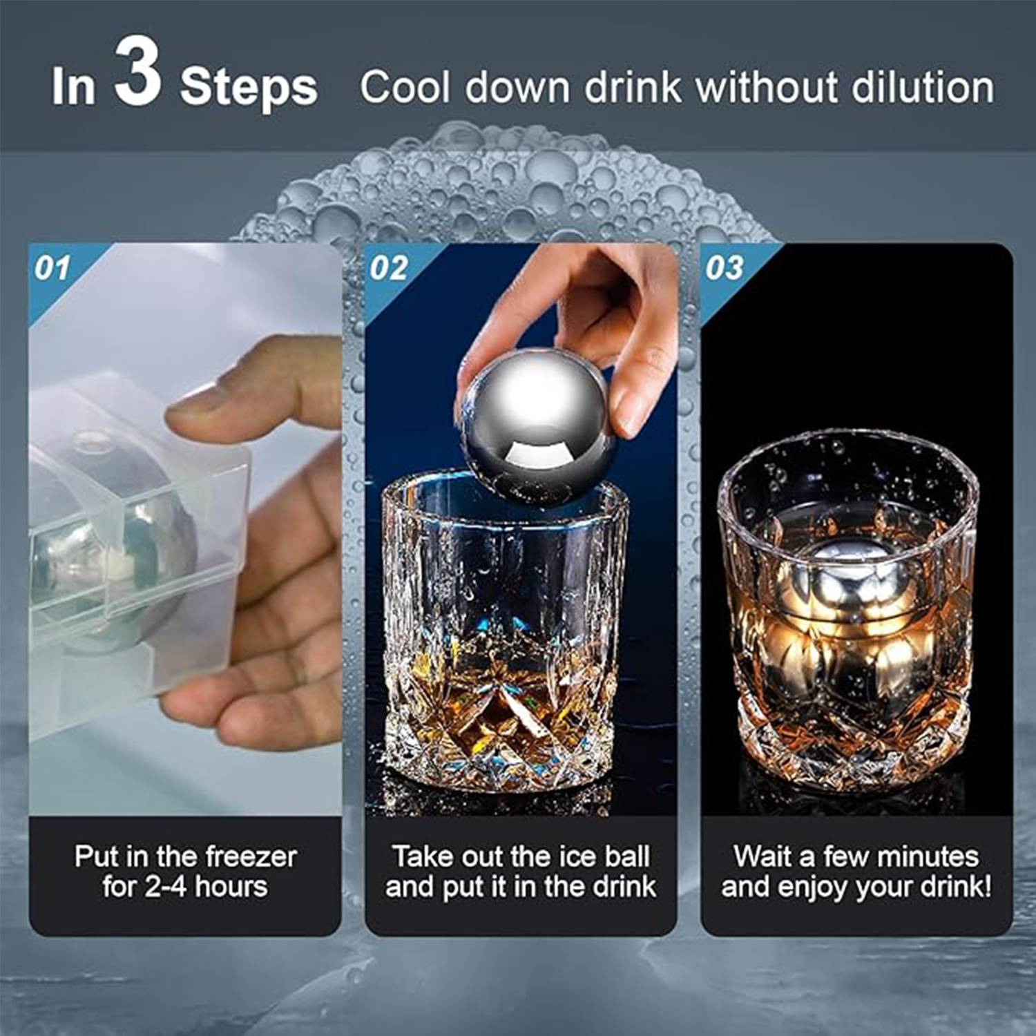 2 Pack Reusable Ice Ball Stones 7