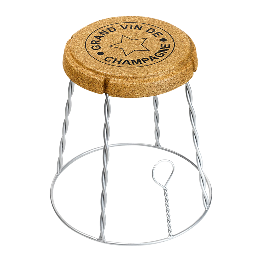 XL Champagne Cork Wire Cage Side Table 7