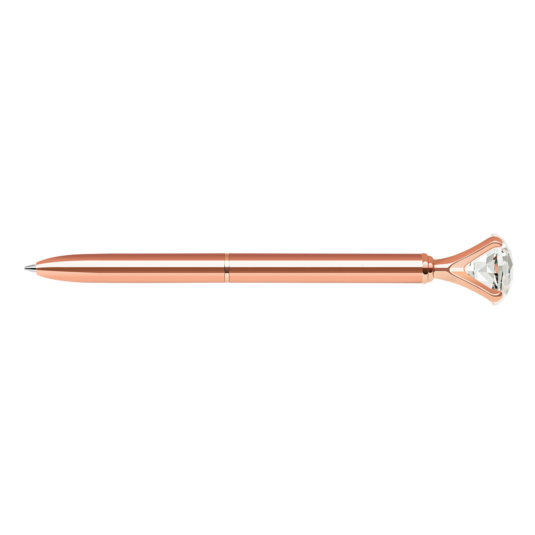Diamond crystal rose gold color twist action metal ballpoint pen 4