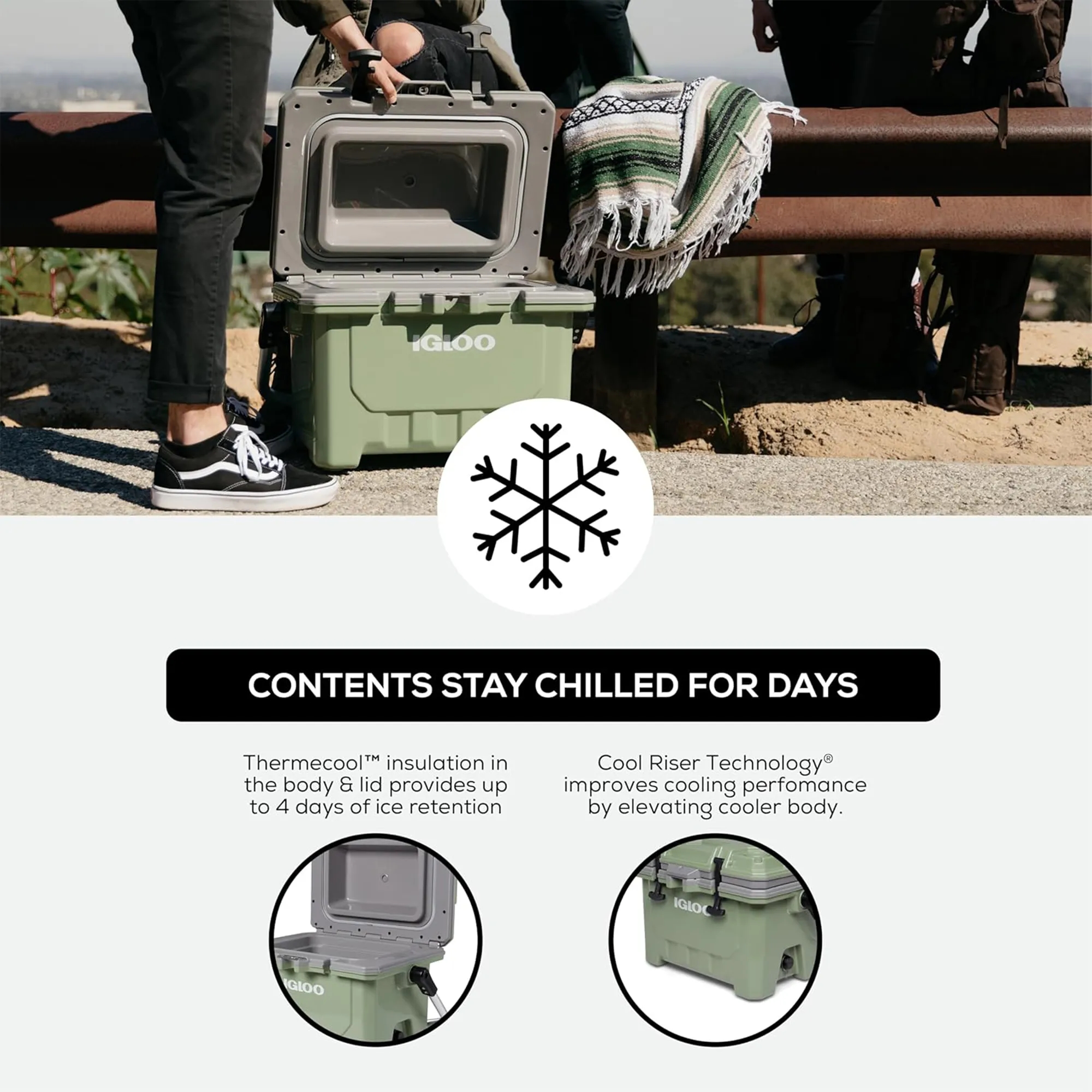 Portable Picnic Cooler Box 20.9" x 13" x 15" 7